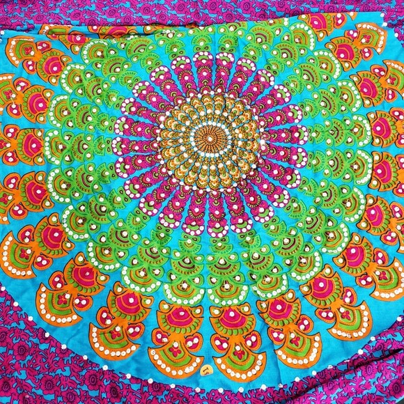 Gorgeous Multicolored Scarf; 40 x 64 inches; decor and fringe on edges - Picture 1 of 5